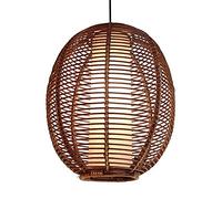Retro Industrial Bamboo Lantern Pendant Lamp Southeast Asia Natural Chandeliers E27 Simple Hanging Light for Farmhouse Bar Hallway Bedroom