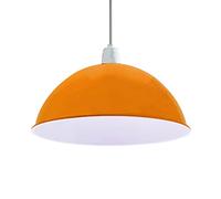 Retro Industrial Ceiling Light Shades, Rustic Metal Dome Easy Fit Vintage Shades for Replacement Pendant Lighting Wall Lamps Table Lamps Bedroom, Kitchen, Office, Living Room (Orange, 40cm)