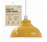 Retro Industrial Ceiling Light Vintage E27 Style Curvy Dome Shaped Pendant Lamp for Kitchen Living Room (Yellow)
