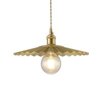 Retro Industrial Chandelier, Creative Umbrella-Shaped Copper Hanging Lamp Lampshade, E27 Screw Ceiling Lighting Fixture, Tea Room Balcony Corridor Decoration Pendant Light (Size: 30cm)(22cm)