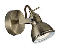 Retro/Industrial Design Antique Brass Single 1 Way Wall Spot Light with Switch - LED Compatible