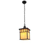 Retro Industrial Hanging Light, Aluminum Flush Mount Pendant Light,Chinese Style Simple Square Waterproof Chaner, for Kitchen Island Bedroom Sink Living Room