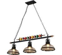 Retro Industrial Pendant Light, Black American Wrought Iron Snooker Bar Restaurant Chandelier,Hanging Lamp for Pool Table, Dining Table, Island Table
