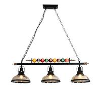 Retro Industrial Pendant Light, Black American Wrought Iron Snooker Bar Restaurant Style Chandelier,Hanging Lamp for Pool Table, Dining Table, Island Table