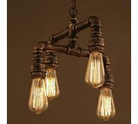 Retro Industrial Punk Pendant Light, 4-Lights Ceiling Lamp Steam Punk Wrought Iron Chandelier Fixtures Lighting For Barn Wrought Iron Farmhouse Loft Hanging Lantern E27 Change for the better