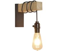 Retro Industrial Right-Angle Design Wooden Bare Bulb Hanging Wall Light for Bedroom Dining Room Living Room Bar Decoration Wall Lamp Decoration