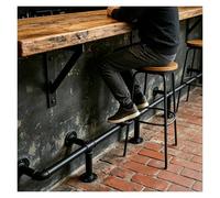 Retro Industrial Style Bar Foot Rail Floor Mounted，Metal and Iron Art Can Be Customized for a Rest Area, for Kitchen Island Library(8FT/2.44M)
