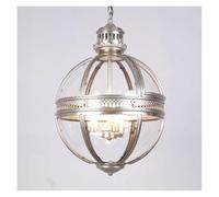 Retro Industrial Style Victorian Era Hotel Lobby Home Lighting Bedroom Restaurant Round Glass Ball Large Pendant Lights(Silver Foil,Small)