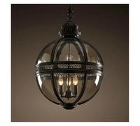 Retro Industrial Style Victorian Era Hotel Lobby Home Lighting Bedroom Restaurant Round Glass Ball Large Pendant Lights(Deep Black,Medium)