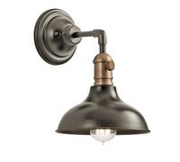 Wall Light Retro Industrial Wide Bell Shade Olde Bronze LED E27 60W