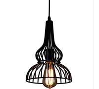 Retro Industrial Wind Aisle Stairs Pendant Light Antique Kitchen Island Ceiling Lamp Single Head Nostalgic Bar Counter Single Head Horn Mesh Hanging Pendant Lamp, Black Change for The Better
