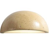 Retro Industry Yellow Travertine Semi-Circular Light Wabi-sabi Minimalist Natural Stone Lamp for Bedroom Bedside Living Room Staircase Wall Aisle