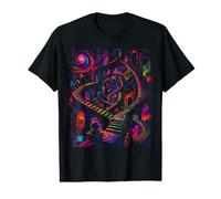 Retro Infinite Staircase Cosmic Vintage Style Art Value Graphic T-Shirt