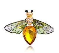 Retro Insect Brooch Pin Exquisite Alloy Rhinestone Corsage with Crystal Funny Pattern Clothes Decor