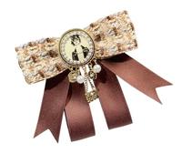 Retro Inspired Alloy Ribbon Brooch Vintage Bowtie with Classical British Design for Winter Fashion Outfits Vintage British Brooch
