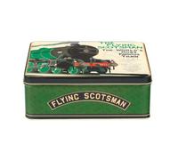 Retro Inspired Flying Scotsman Train Rectangular Decorative Storage Tin With Lid