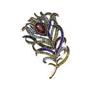 Retro Inspired Multicolor Peacocks Brooch Rhinestones Feathered Pin With Shimmering Alloy Clothing Jewelry Brooch