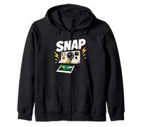 Retro Instant Camera Snap Photo Graphic Zip Hoodie