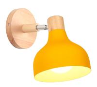 Retro Interior Wall Light 15 cm Adjustable Wooden Metal E27 Industrial Spotlight LED Ceiling Light Vintage Wall Lighting for Living Room Bedroom Bathroom (Blue) (Yellow 1 Pack)