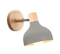 Retro Interior Wall Light 15 cm Adjustable Wooden Metal E27 Industrial Spotlight LED Ceiling Light Vintage Wall Lighting for Living Room Bedroom Bathroom