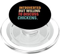 Retro Introverted But Willing Chickens Funny Chicken Lover PopSockets PopGrip for MagSafe