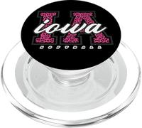 Retro Iowa Softball Pink Leopard Graphic PopSockets PopGrip for MagSafe