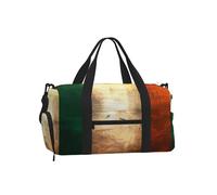 Retro Irish Flag Duffel Bag with Shoe Compartment - Lightweight Water-Resistant Holdall Gym Bag with Built-in Wet and Dry Separation Pouch
