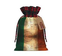 Retro Irish flag Fashionable Print Medium Drawstring Storage Bag Lightweight and Beautiful for Various Festivals