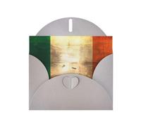 Retro Irish flag Greeting card, blank interior, 10 cm x 15 cm, suitable for all occasions.