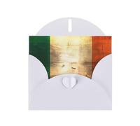 Retro Irish flag Greeting card, blank interior, suitable for occasions such as Valentine's Day and wedding anniversaries.