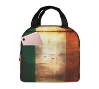 Retro Irish flag Lunch Box for Men - Reusable Lunch Bag for Men and Women - Insulated Small Lunch Box.