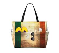 Retro Irish flag Multifunctional Beach Travel Bag Multi Pocket Fashionable Design Suitable for Various Outdoor Venues