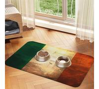 Retro Irish flag Pet Absorbent Leather Placemat 30x45cm Beautiful Design Cat and Dog Bowl Mat Portable Storage
