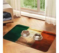 Retro Irish Flag Pet Feeding Mat Dog Cat Eating Food Absorbent Leather Tablecloth for and Water Bowl Waterproof No Stains Quick Dry Non-Slip 23.62 * 15.75IN