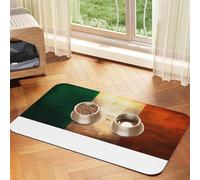 Retro Irish Flag Pet Feeding Mat-Waterproof & Non-Slip Dog and Cat Food Mat-No Stains Quick Dry Dog Water Dispenser Mat