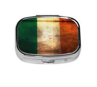 Retro Irish Flag Square mini Pill Box, Travel Pill Box, can be Put into Wallet or Pocket to Store a Variety of Small Items