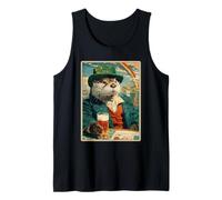 Retro Irish Otter Drinking Beer Vintage St Patricks Day Tank Top