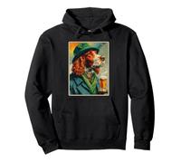 Retro Irish Setter Drinking Beer Vintage St Patricks Day Dog Pullover Hoodie