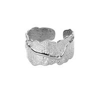 Retro Irregular Tin Foil Design Opening Rings For Women Men Gold Color Stainless Steel Ring Punk Aesthetic Jewelry Gift