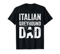 Retro Italian Greyhound Dad Papa Fathers Day Iggy Silhouette T-Shirt