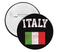Retro Italy Flag Round Lapel Pin Badges Backpack Pins Brooch for Hats Clothing Decorations 12PCS
