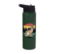 Retro Jackalope Cryptid Bunny Antlers Forest Legend Stainless Steel Insulated Water Bottle