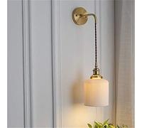 Retro Japanese Brass and Ceramic Outdoor Wall Sconce Translucent Ceiling Lamp Ideal for Bathroom and Chandelier Lighting Vintage Style Fixture for Home Decor