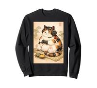 Retro Japanese Cats Gamer Cute Kawaii Relaxing Gaming Cat Sweatshirt