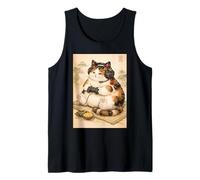 Retro Japanese Cats Gamer Cute Kawaii Relaxing Gaming Cat Tank Top