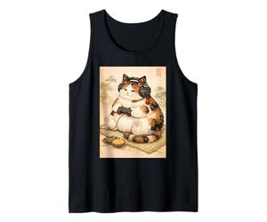 Retro Japanese Cats Gamer Cute Kawaii Relaxing Gaming Cat Tank Top