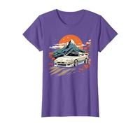 Retro Japanese Drift Car Racing Mount Fuji Sunset Scene T-Shirt