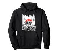 Retro Japanese Kei Truck Red Sun Vintage Mini Truck Pullover Hoodie