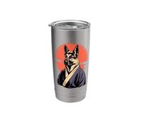 Retro Japanese Kimono German Shepherd GSD Alsatian Stainless Steel Insulated Tumbler