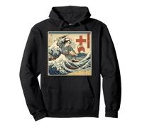Retro Japanese Nurse The Great Wave Vaccine Hero Pullover Hoodie